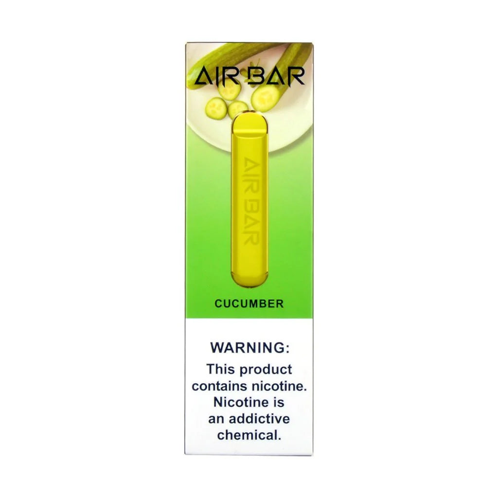 Air Bar Cucumber disposable vape flavor packaging in UAE