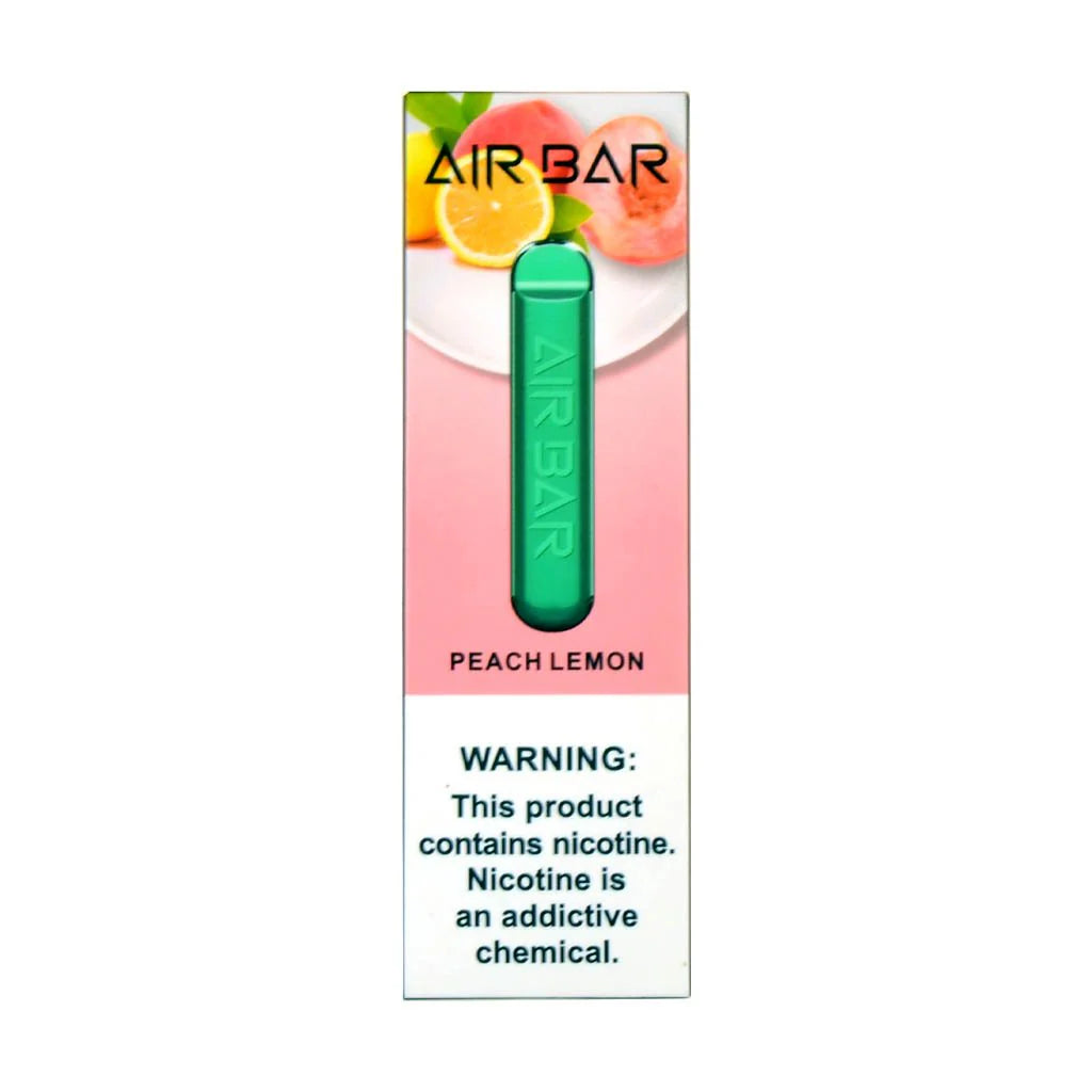 Air Bar Peach Lemon disposable vape flavor packaging in UAE
