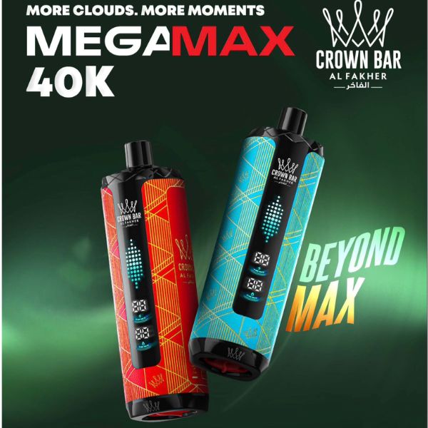 Al Fakher Mega Max 40k Puffs vape duo red and blue device front view
