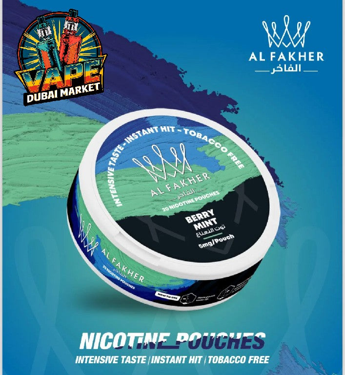 Al Fakher nicotine pouches Berry Mint flavor can tobacco-free