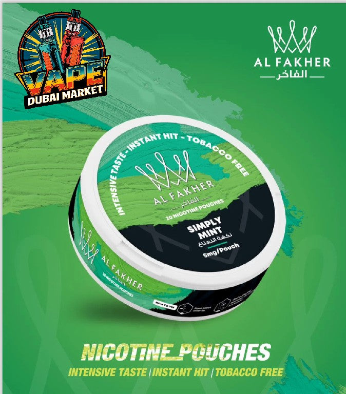 Al Fakher nicotine pouches Simply Mint flavor can tobacco-free