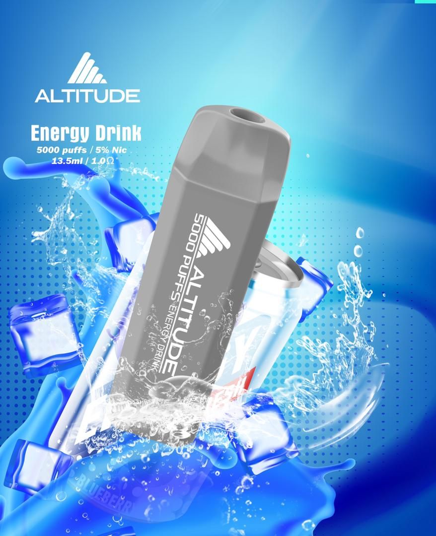 Altitude Energy Drink – 5000 puffs disposable vape with energy drink flavor and ice cubes