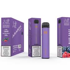 Arabisk AR Blue Razz disposable vape 1600 puffs with packaging and berries