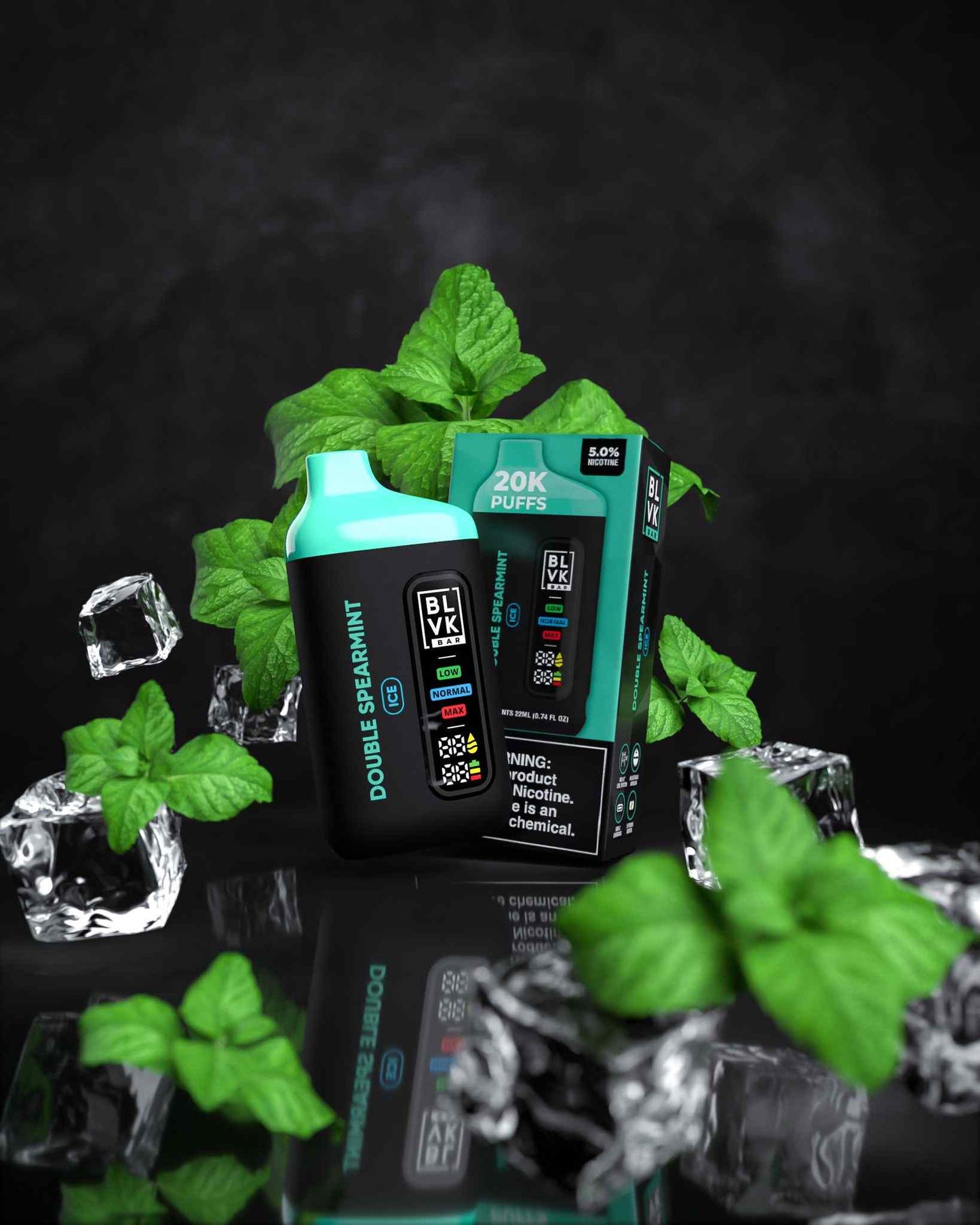 BLVK Bar 20000 Puffs Disposable Vape Double Spearmint Flavor 
