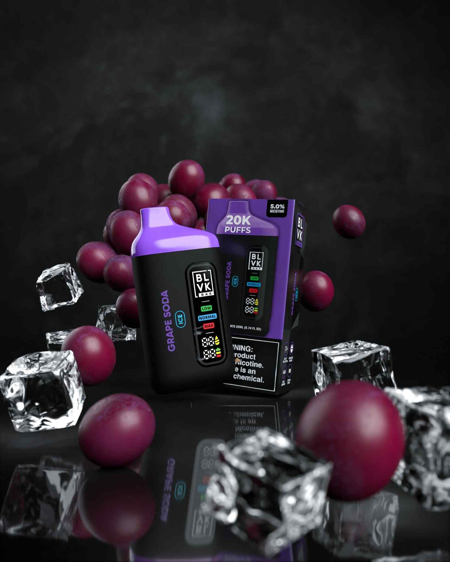 BLVK Bar 20000 Puffs Disposable Vape Grape Soda Flavor 