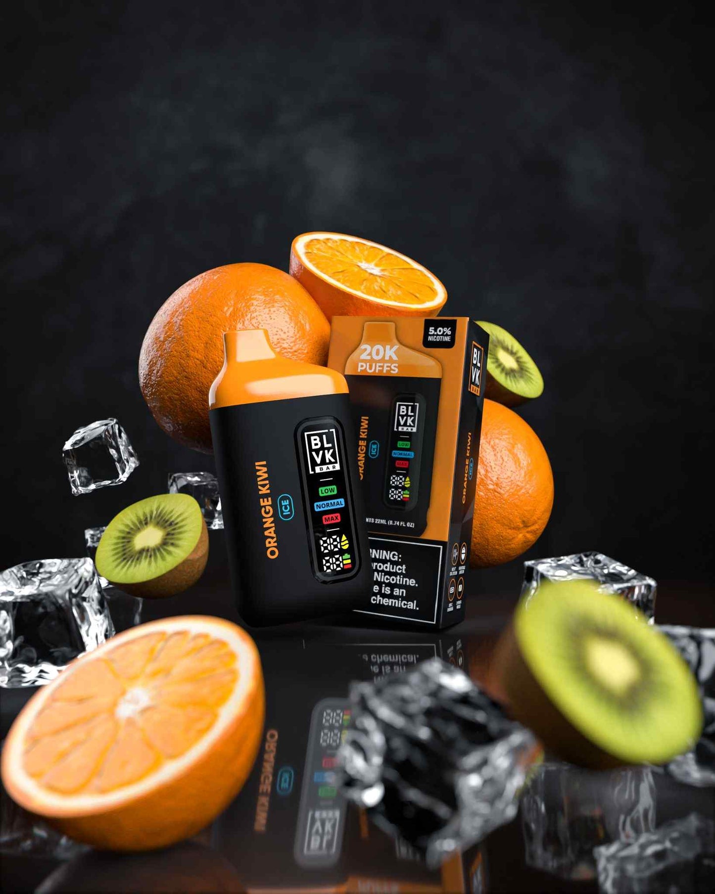 BLVK Bar 20000 Puffs Disposable Vape Orange Kiwi Flavor 