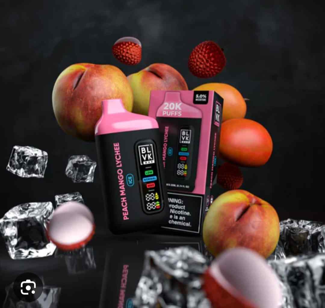 BLVK Bar 20000 Puffs Disposable Vape Peach Mango Lychee Flavor 