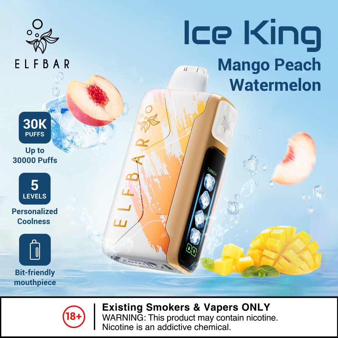 Elf Bar Ice King Mango Peach Watermelon disposable vape 30000 puffs