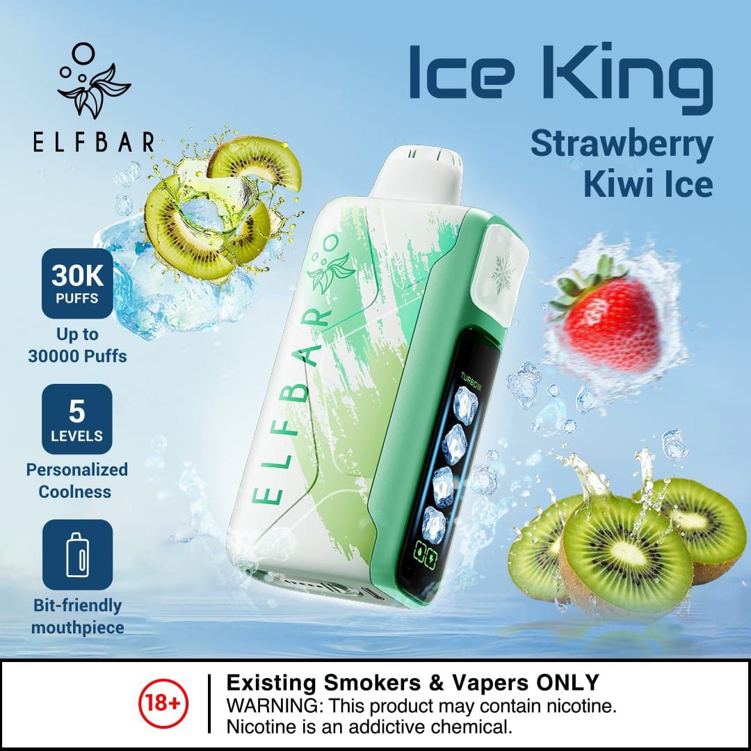 Elf Bar Ice King Strawberry Kiwi Ice disposable vape 30000 puffs