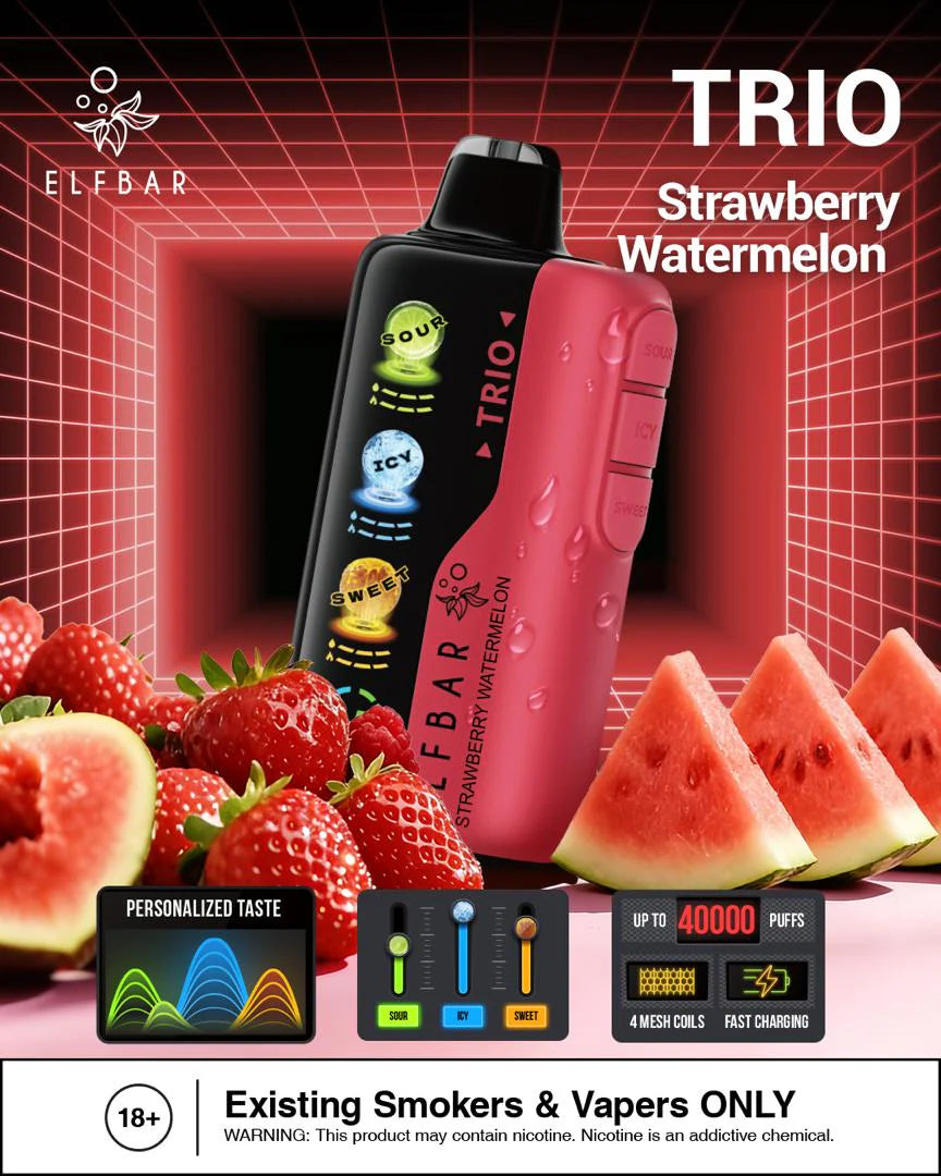 Elfbar Trio Strawberry Watermelon 40000 Puffs vape device