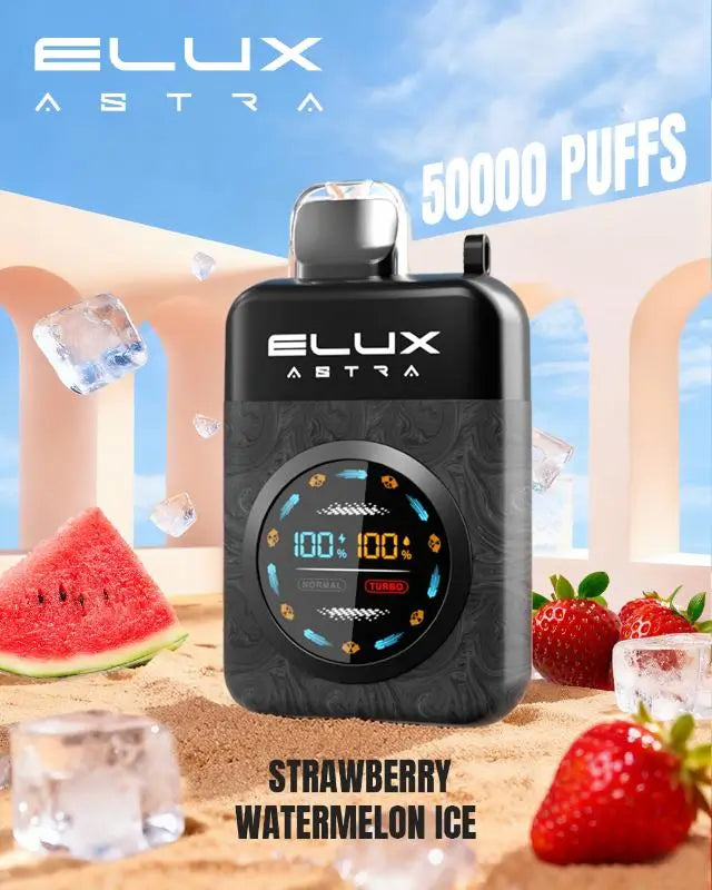 Elux Astra 50K 50000 puffs 50mg disposable vape Strawberry Watermelon ICE Flavour with Type‑C