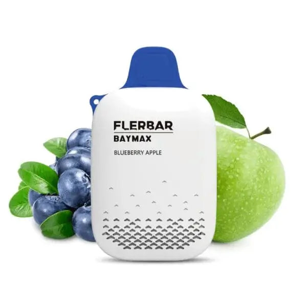 Flerbar Baymax Blueberry Apple 3500 Puffs zero nicotine disposable vape with Apple & Blueberry Flavours