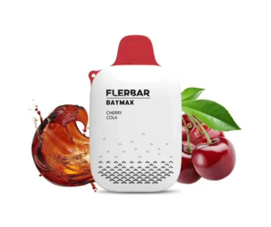 Flerbar Baymax Cherry Cola 3500 zero nicotine disposable vape with Cherry Cola flavour
