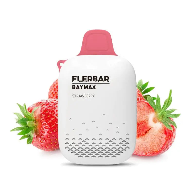 Flerbar Baymax Strawberry 3500 zero nicotine disposable vape with Strawberry flavours