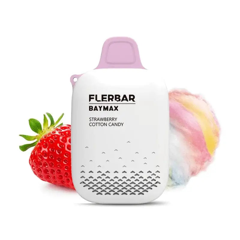 Flerbar Baymax Strawberry Cotton Candy 3500 zero nicotine disposable vape with Strawberry flavour