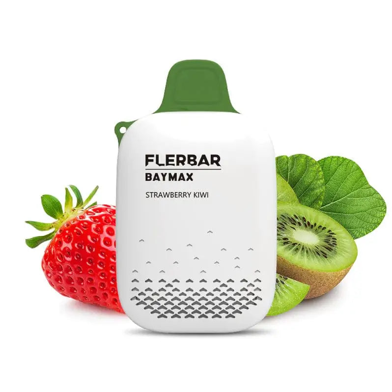 Flerbar Baymax Strawberry Kiwi 3500 zero nicotine disposable vape with Strawberry & Kiwi flavours