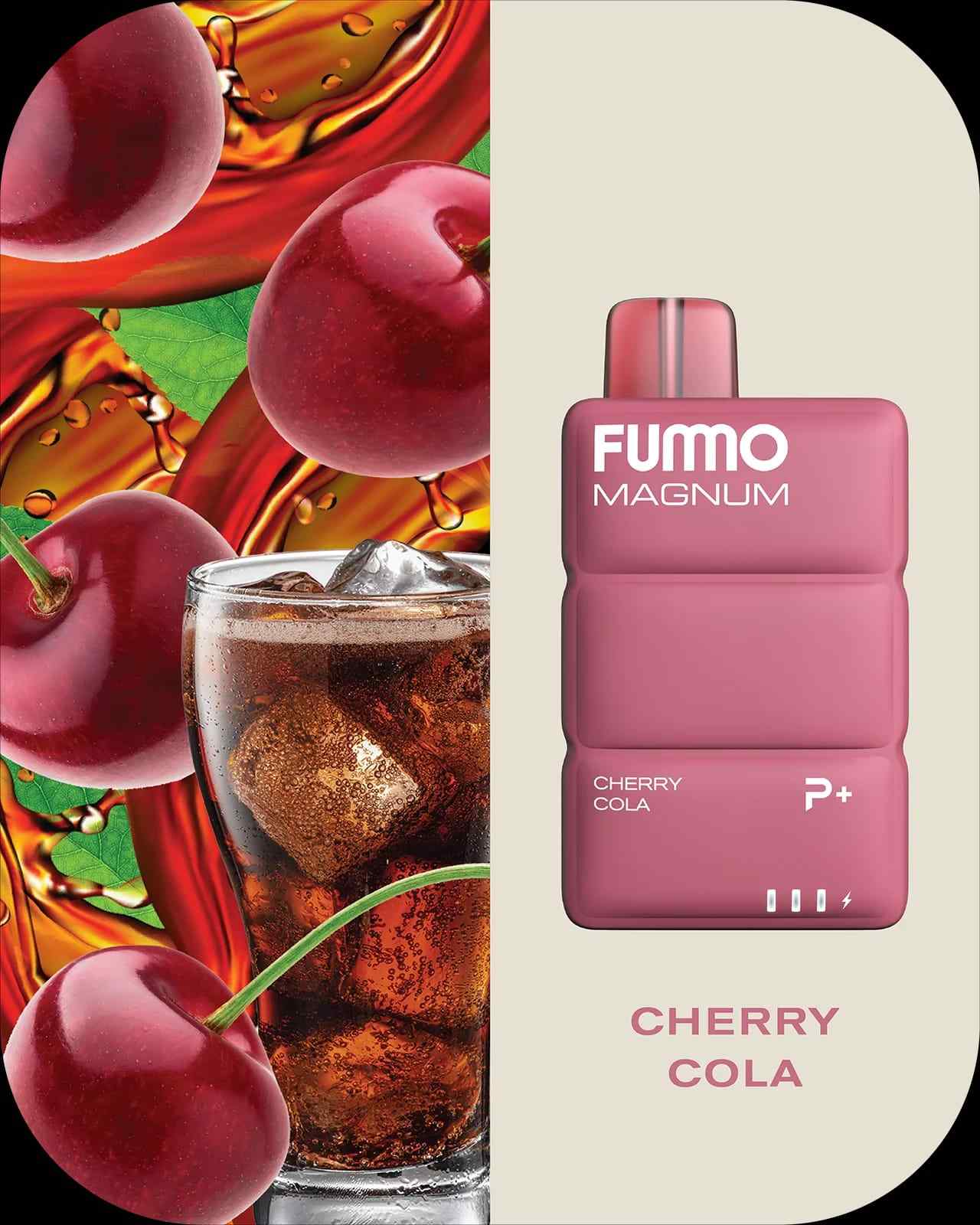Fummo Magnum Cherry Cola vape with cherries and cola drink