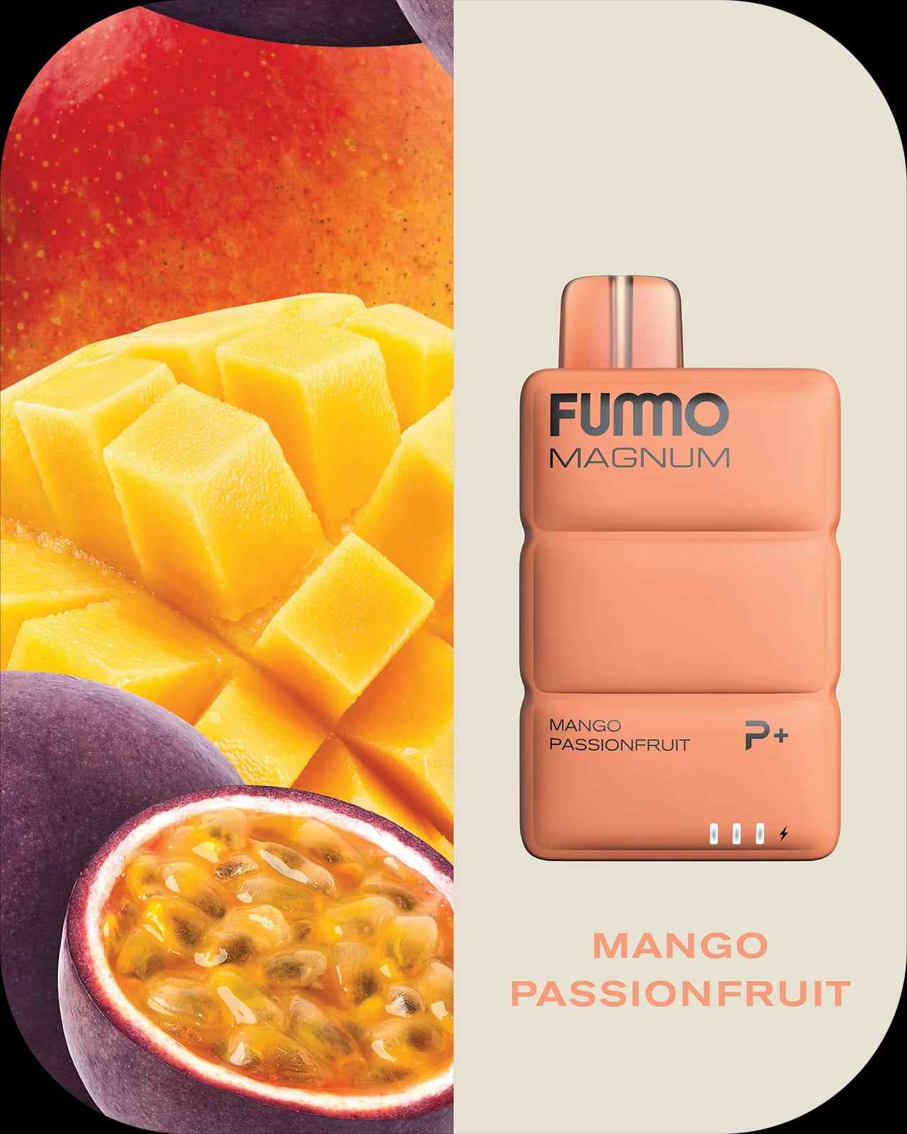 Fummo Magnum Mango Passionfruit vape with mango and passionfruit