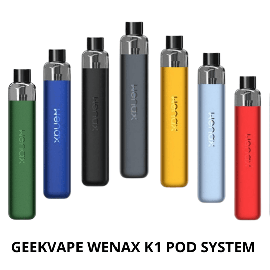 GeekVape Wenax K1 Pod Kit assorted colors, refillable vape pod system devices