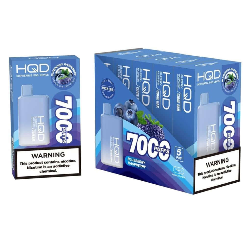 HQD Cuvie Bar 7000 puff Disposable pod Device with Blueberry Raspberry Flavor