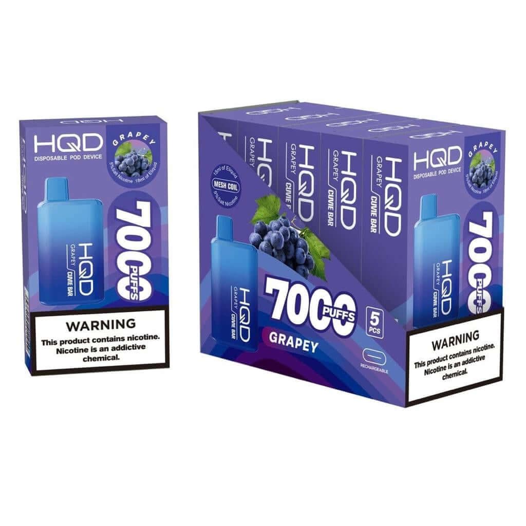 HQD Cuvie Bar 7000 puff Disposable pod Device with Grapey Flavor