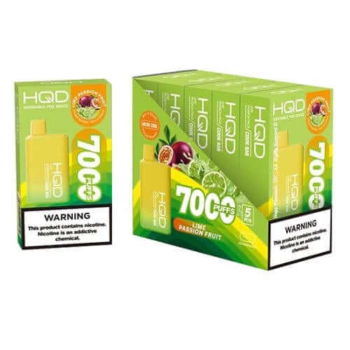 HQD Cuvie Bar 7000 puff Disposable pod Device with Lime Passion Fruit flavor