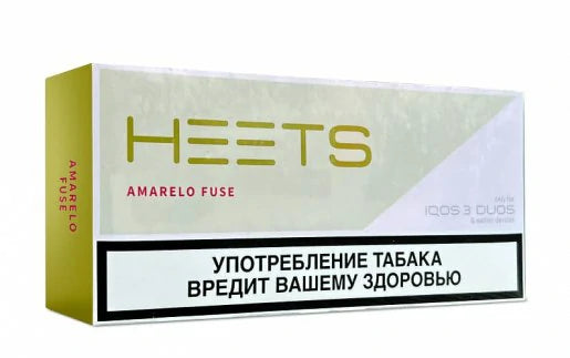 Heets Amarelo Fuse pack for IQOS with Russian warning label