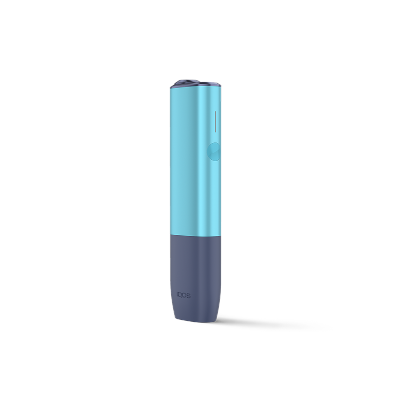 IQOS ILUMA i One blue device upright on transparent background