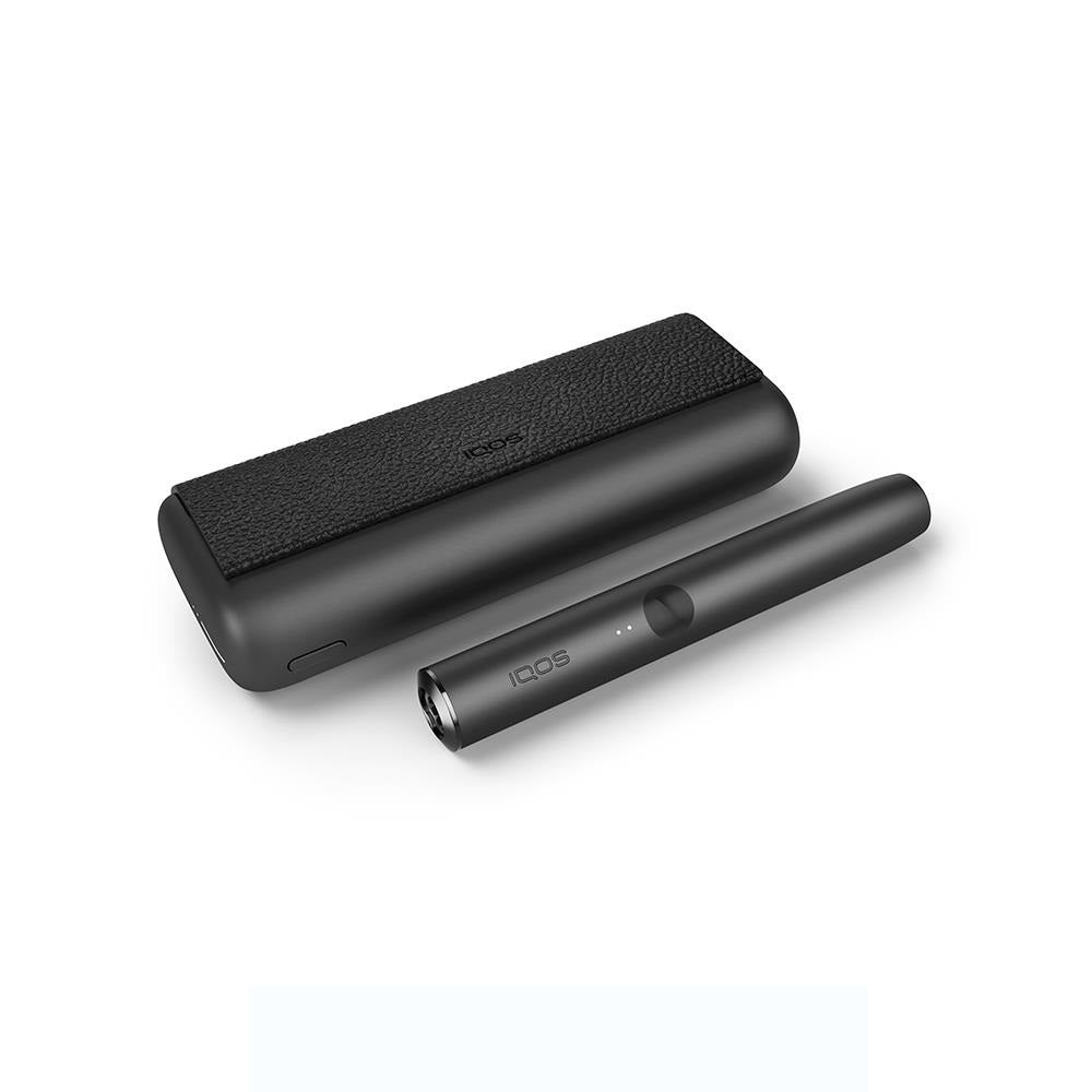 IQOS ILUMA i Prime black device and case, premium heat-not-burn tobacco system