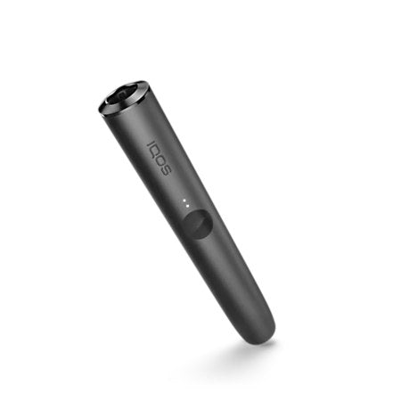 IQOS ILUMA i Prime black holder, sleek heat-not-burn tobacco device
