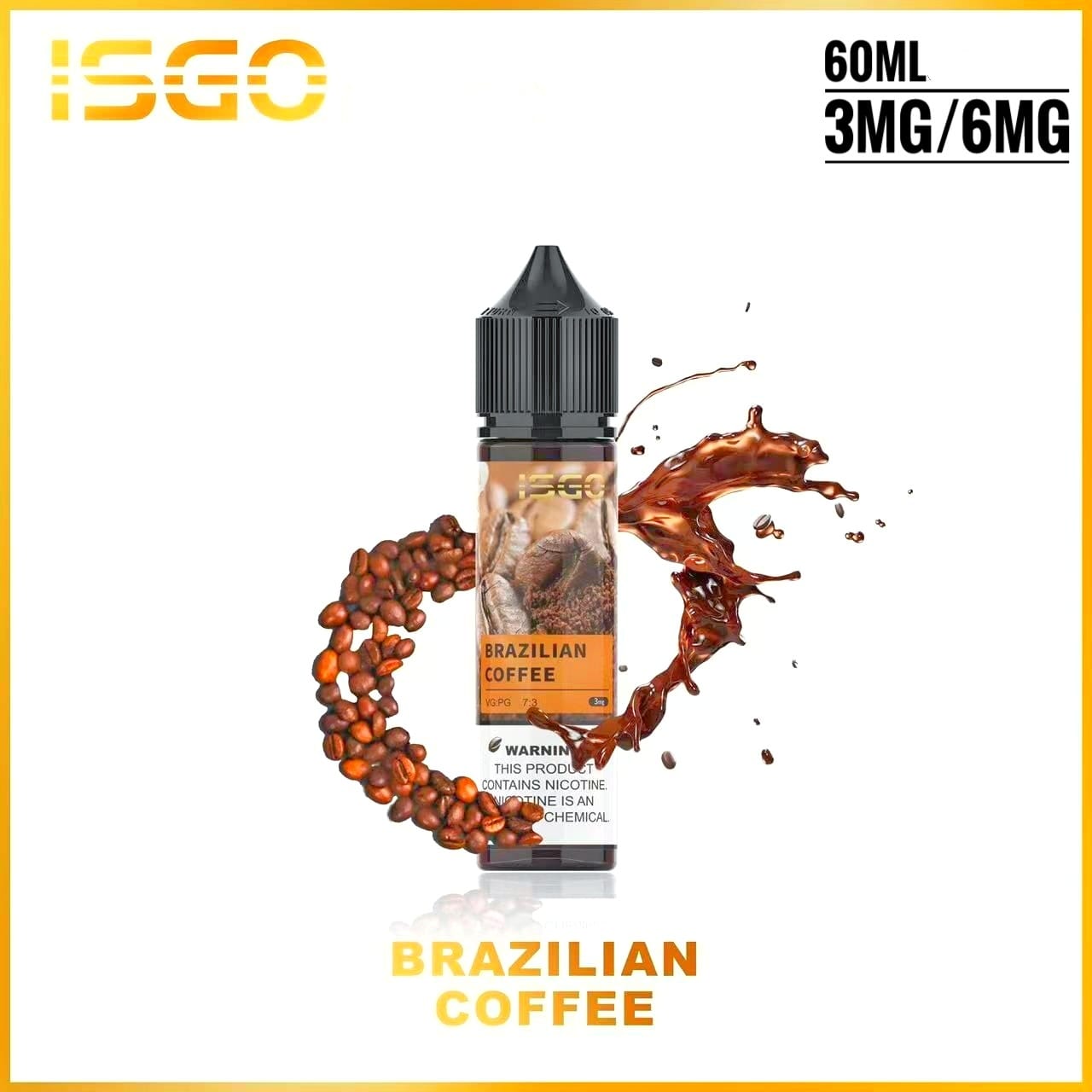 ISGO Brazilian Coffee 60ml e-liquid bottle