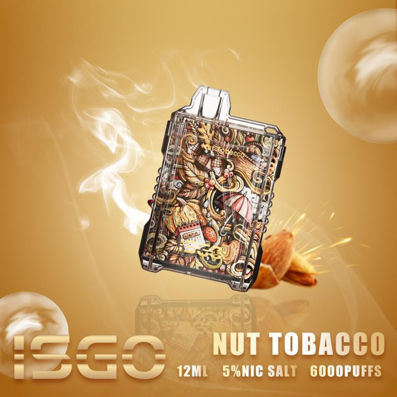 ISGO Nut Tobacco disposable vape 6000 puffs 12ml 5% nic salt