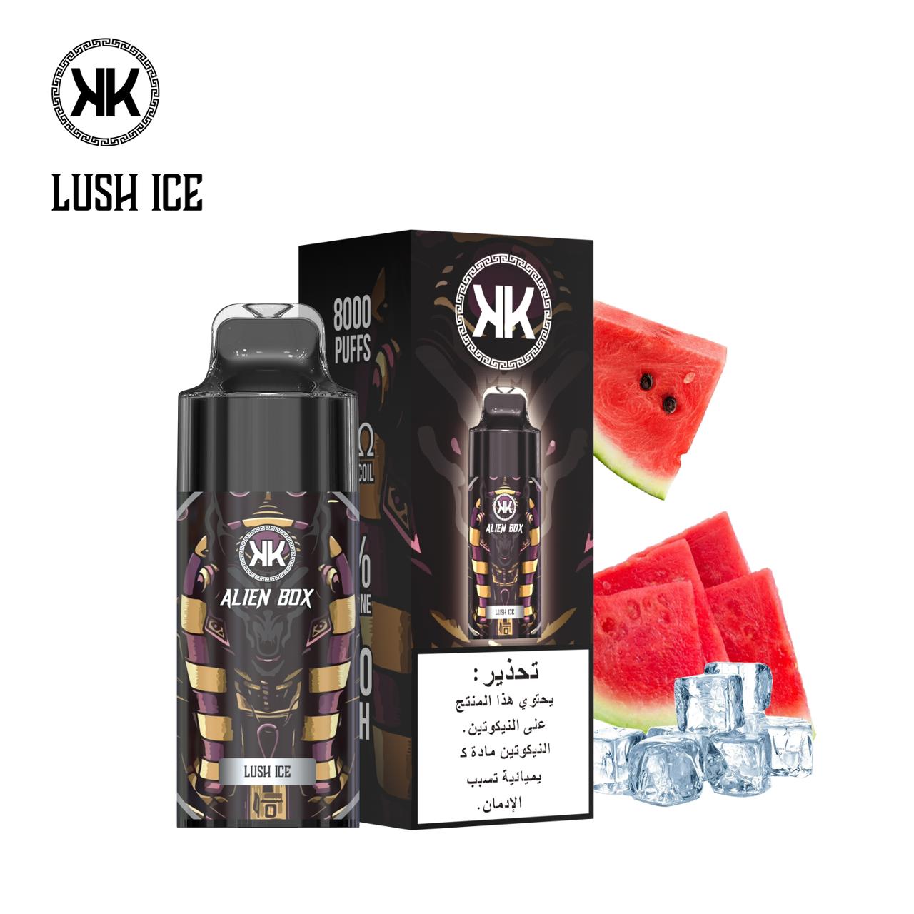 KK Alien Box 8000 puffs disposable vape with Lush Ice flavor