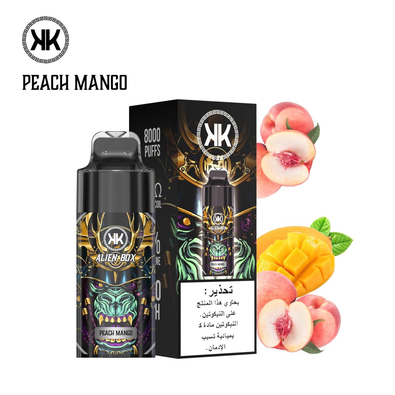 KK Alien Box 8000 puffs disposable vape with Peach Mango flavor