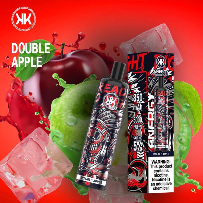 KK Energy 5000 puffs disposable vape Double Apple flavor with ice