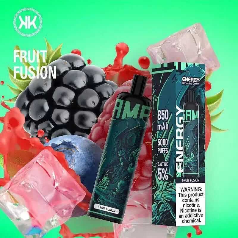 KK Energy 5000 puffs disposable vape Fruit Fusion flavor with mixed berries