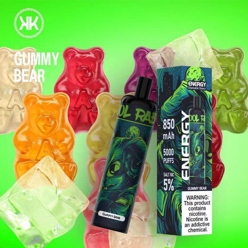 KK Energy 5000 puffs disposable vape Gummy Bear flavor with gummy bears