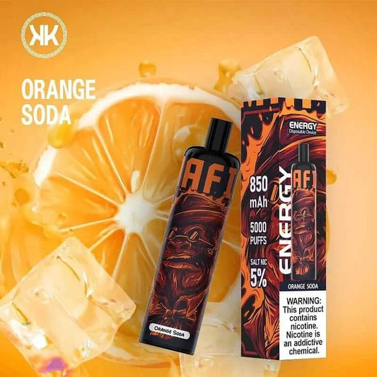 KK Energy 5000 puffs disposable vape Orange Soda flavor with ice