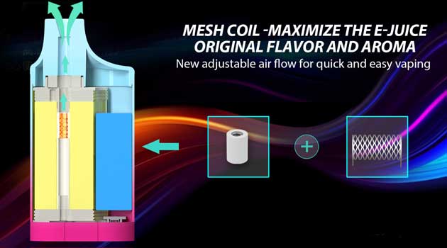 Kaos by SnowWolf 6000 Disposable Vape With New Adjustable Airflow for Quick and Easy Vaping.