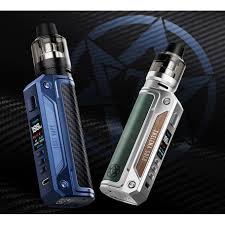 Lost Vape Thelema Solo DNA100C blue and silver mod devices display