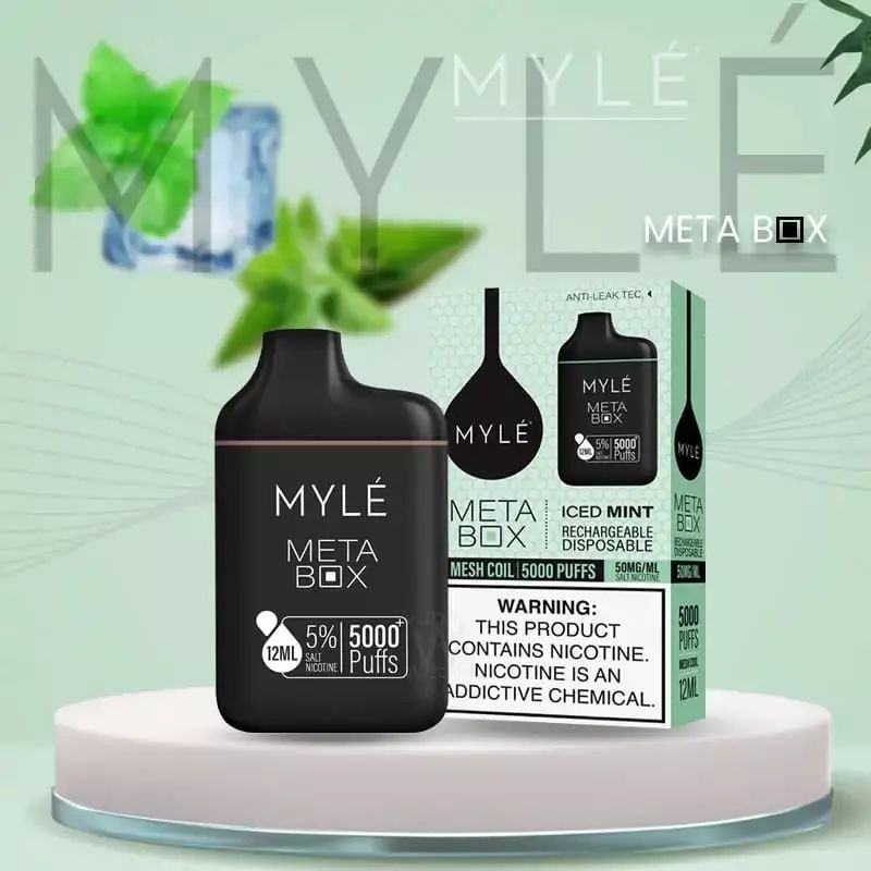 Myle Meta Box Iced Mint 5000 puffs disposable vape with mint flavor