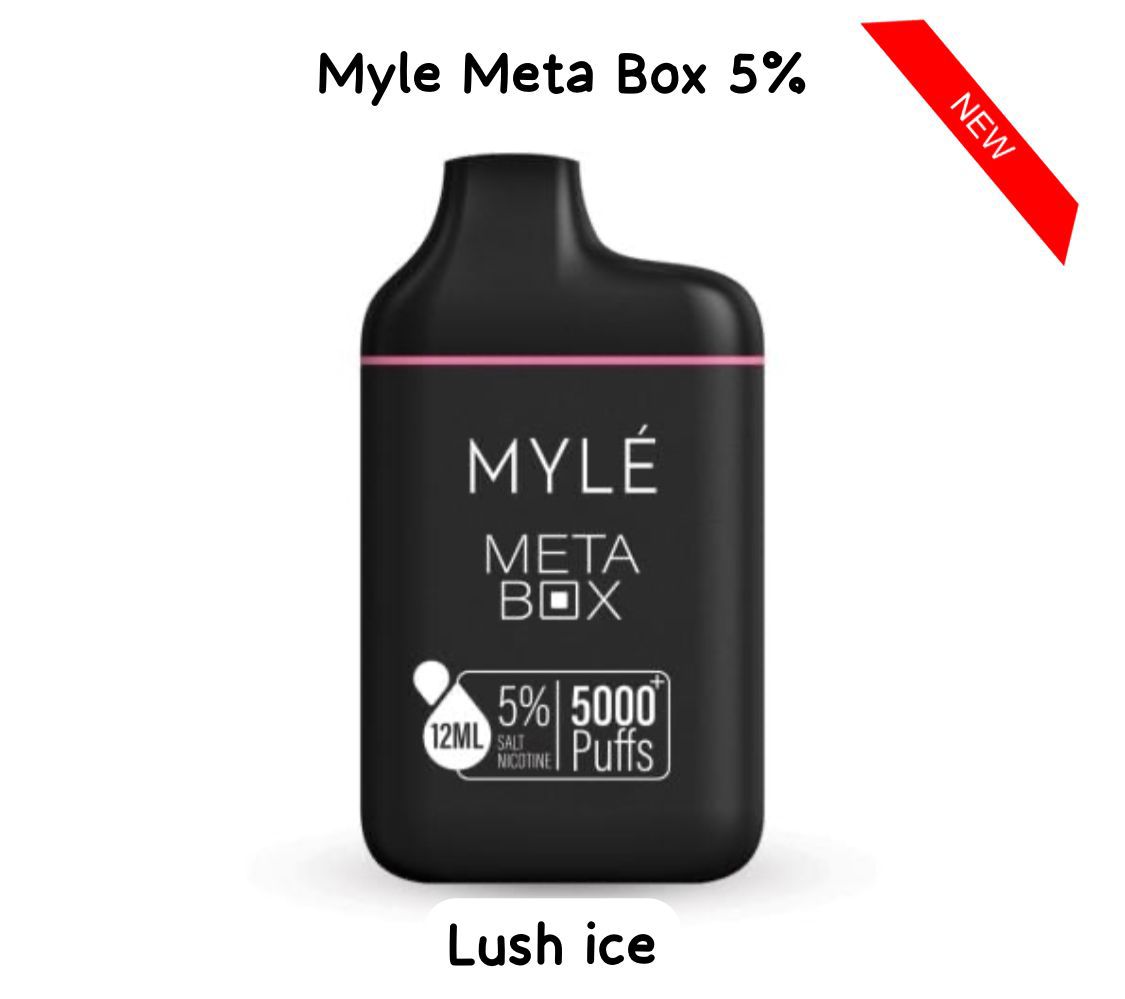 Myle Meta Box Lush Ice 5000 puffs disposable vape with lush ice flavor