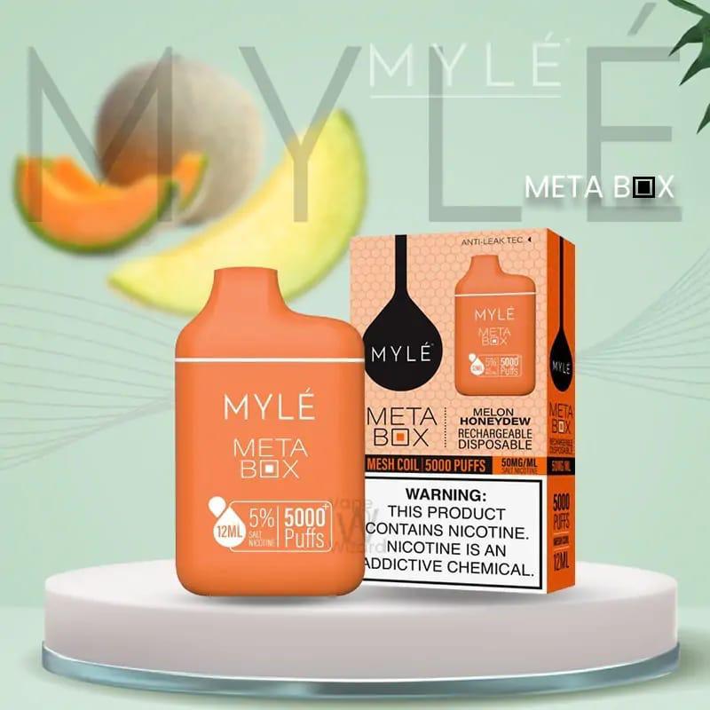 Myle Meta Box Melon Honeydew 5000 puffs disposable vape with honeydew flavor
