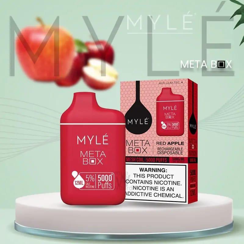 Myle Meta Box Red Apple 5000 puffs disposable vape with red apple flavor 2