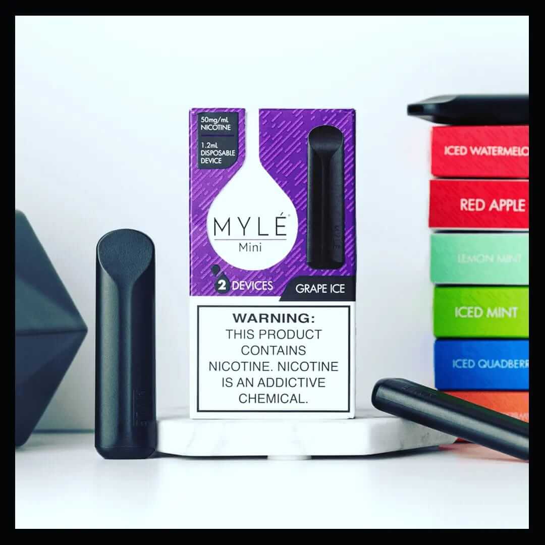 Myle Mini Grape Ice disposable vape 320 puffs with grape ice flavor in Dubai