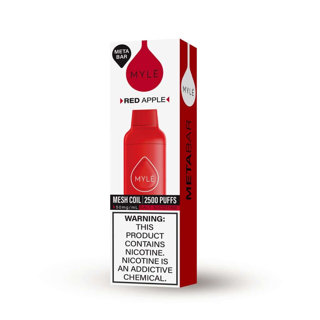 Myle meta bar 2500 puffs Disposable Vape With Red Apple Flavor