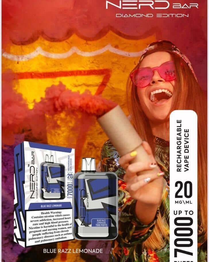 Nerd Bar Blue Razz Lemonade – 7000 puffs disposable vape with blue razz lemonade flavor