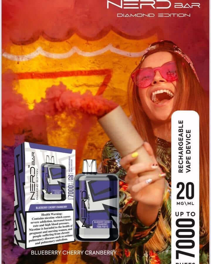 Nerd Bar Blueberry Cherry Cranberry – 7000 puffs disposable vape with mixed berry flavorDisposable