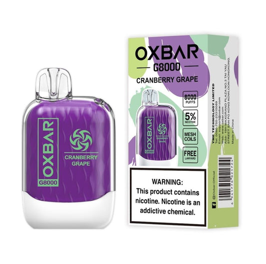 OXBAR G8000 Cranberry Grape – disposable vape 8000 puffs with cranberry grape flavor