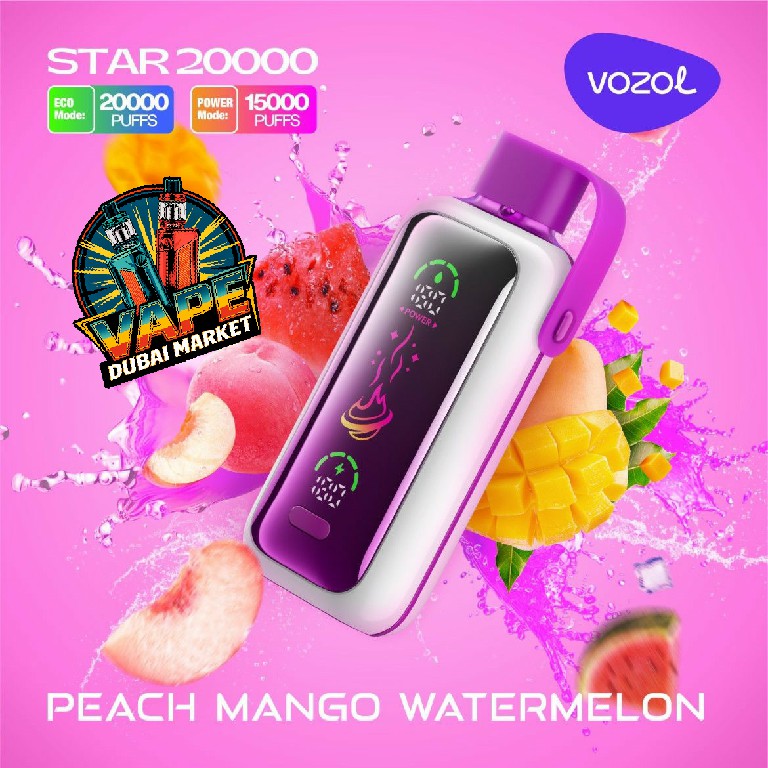 Vozol Star 20000 Puffs Peach Mango Watermelon Vape Dubai – Tropical Disposable Vape